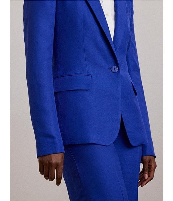 Lauren Ralph Lauren Linen-Blend Twill One-Button Front Blazer Product Image