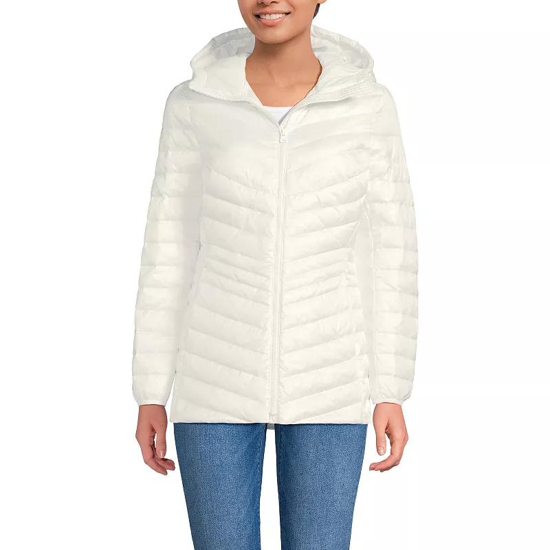 Petite Lands' End Wanderweight Ultralight Hooded Packable Down Jacket, Women's,  Product Image