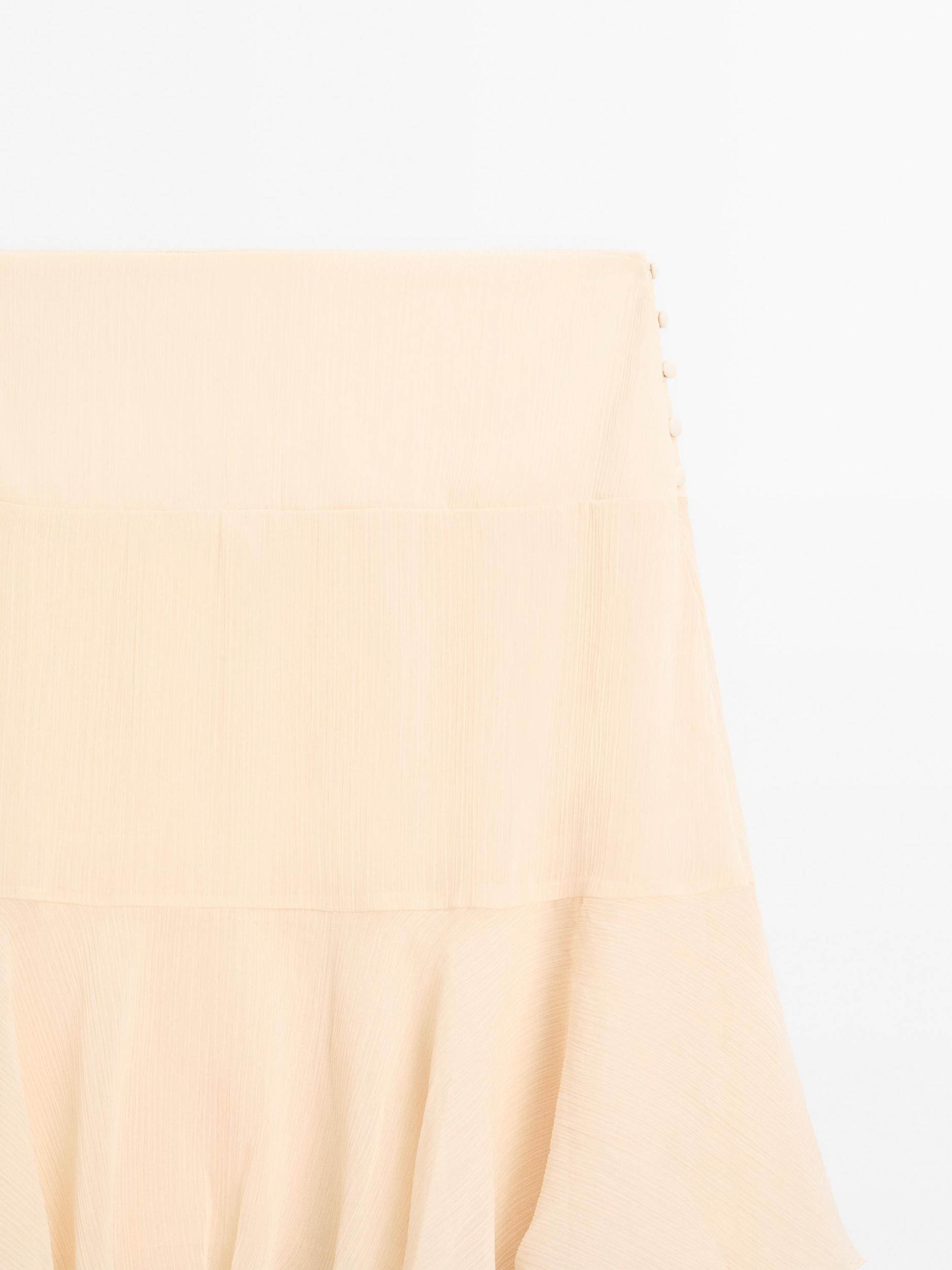 Long ruffled skirt with sash Product Image