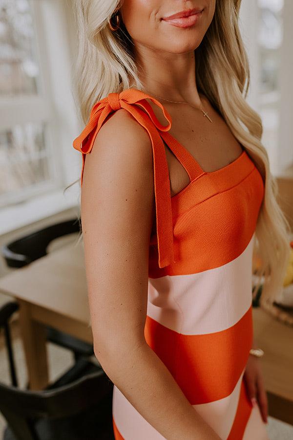 Sunkist Moment Knit Maxi Dress in Orange Product Image