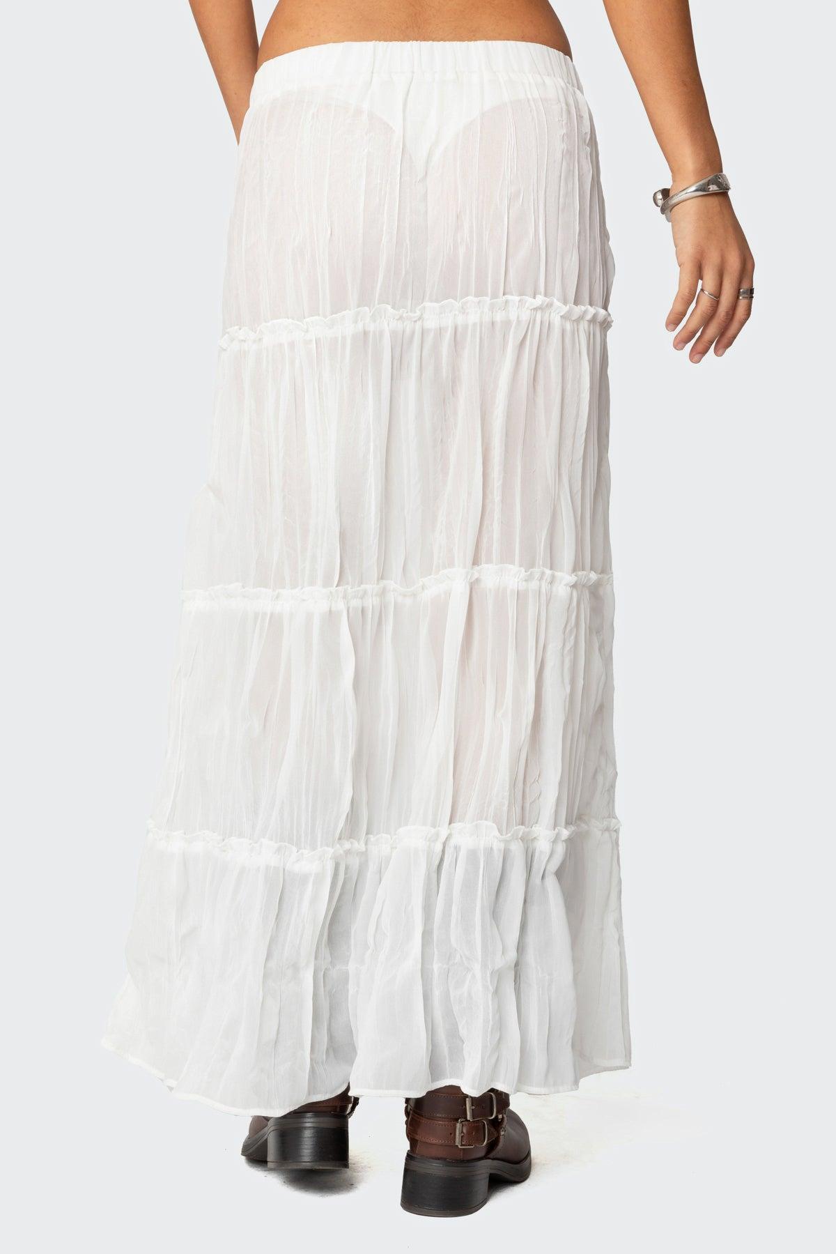 Tai Embroidered Tiered Maxi Skirt Product Image