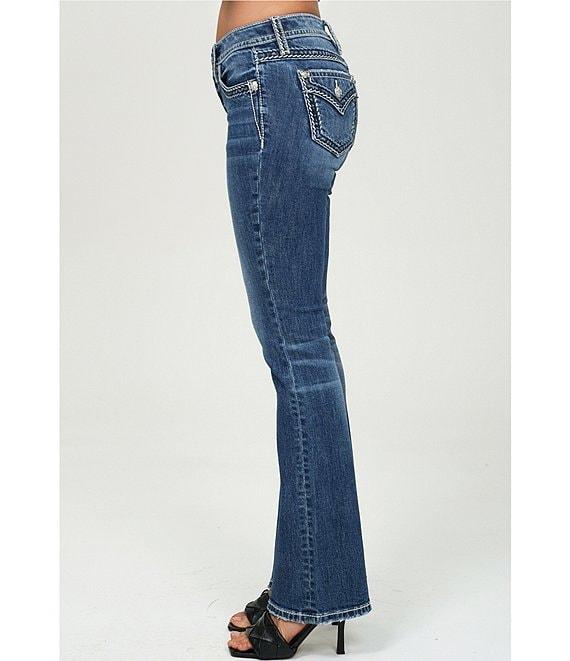 Miss Me Stitched Pocket Mid Rise Bootcut Jeans Product Image