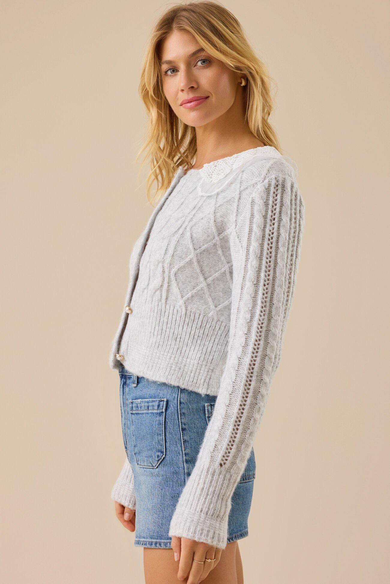 Amiee Lace Collar Cardigan Product Image