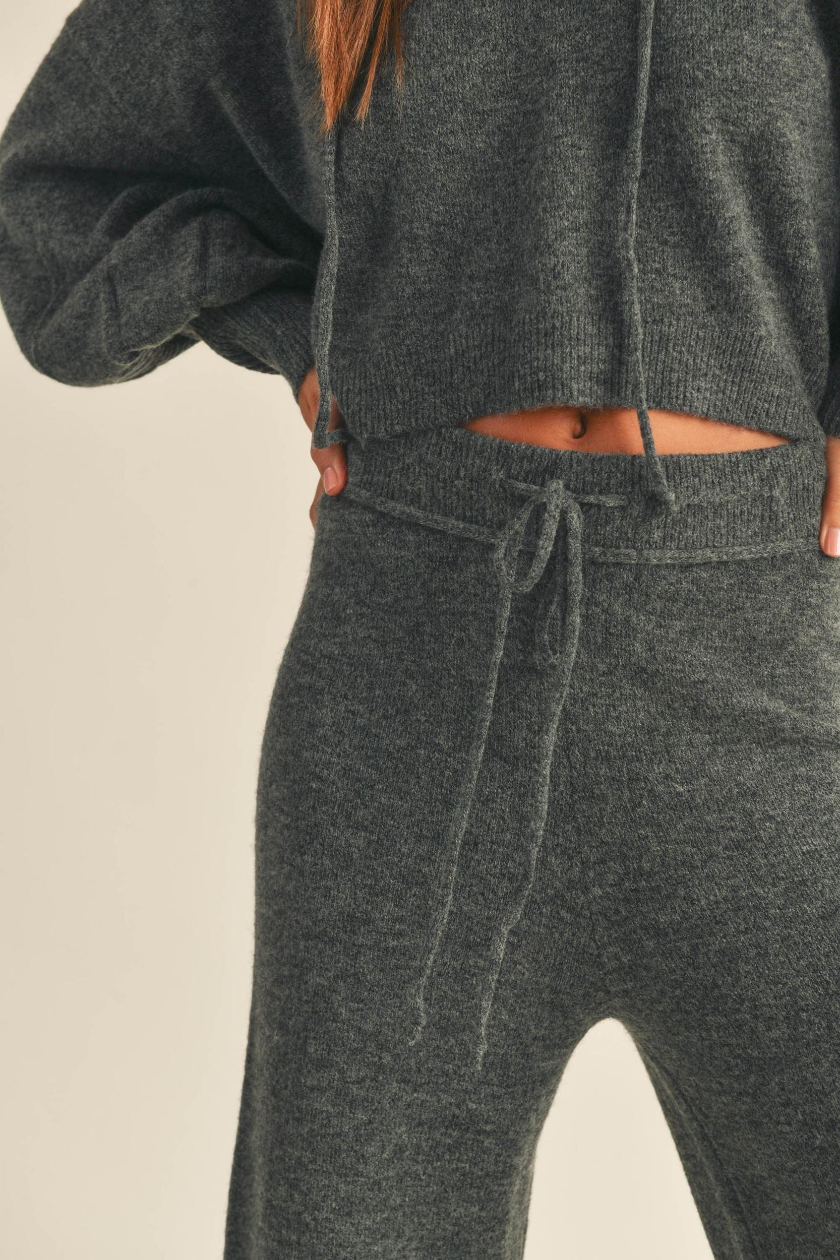 Balloon Sleeve Knit Hoodie Sweater Product Image