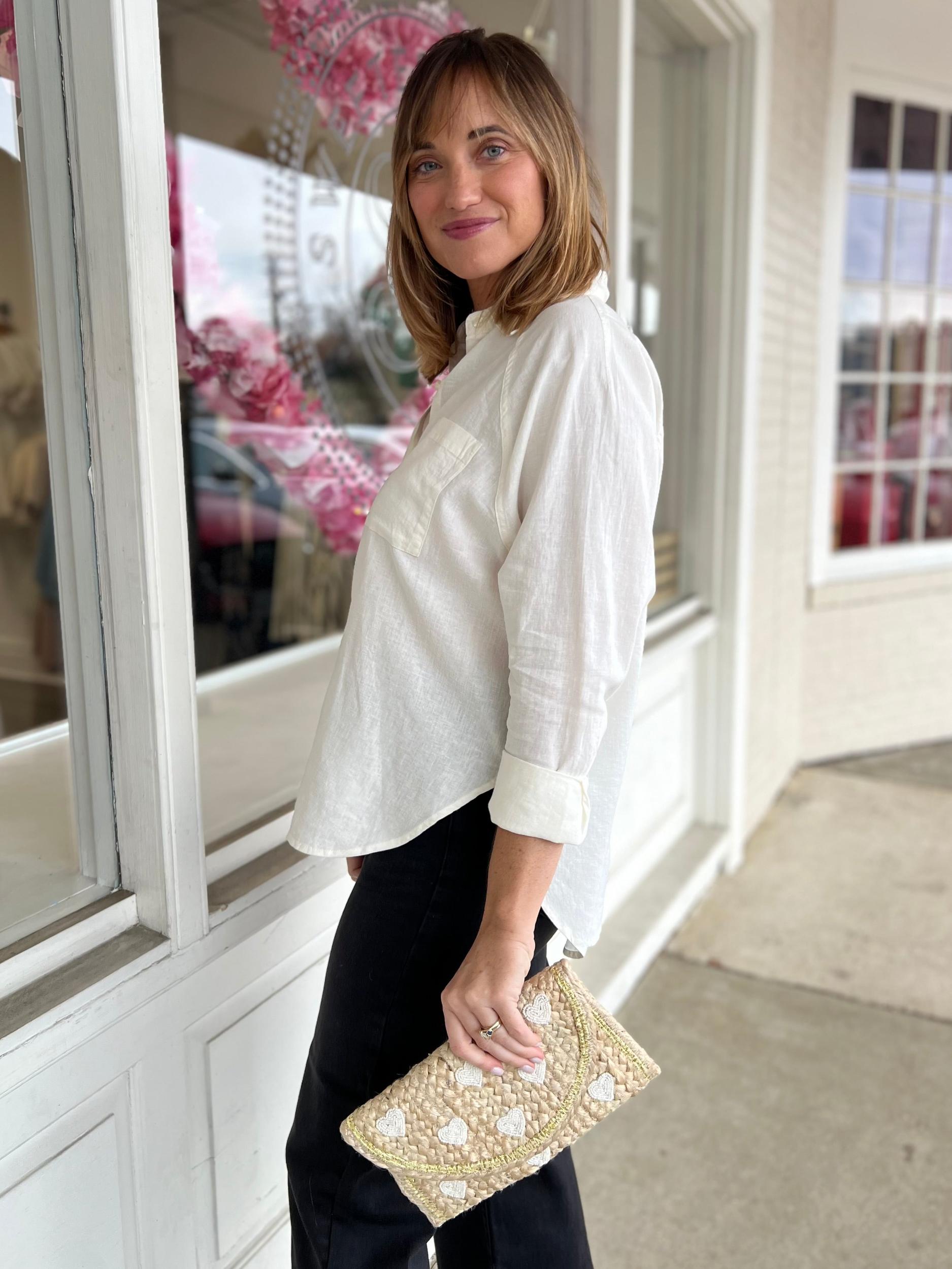 The Perfect Linen Button Front Top Product Image