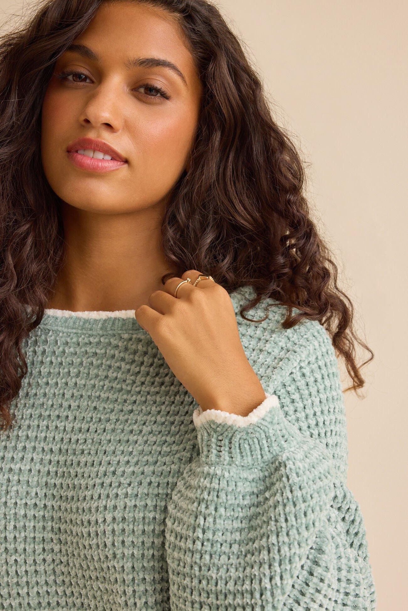 Amber Scalloped Trim Sweater Product Image