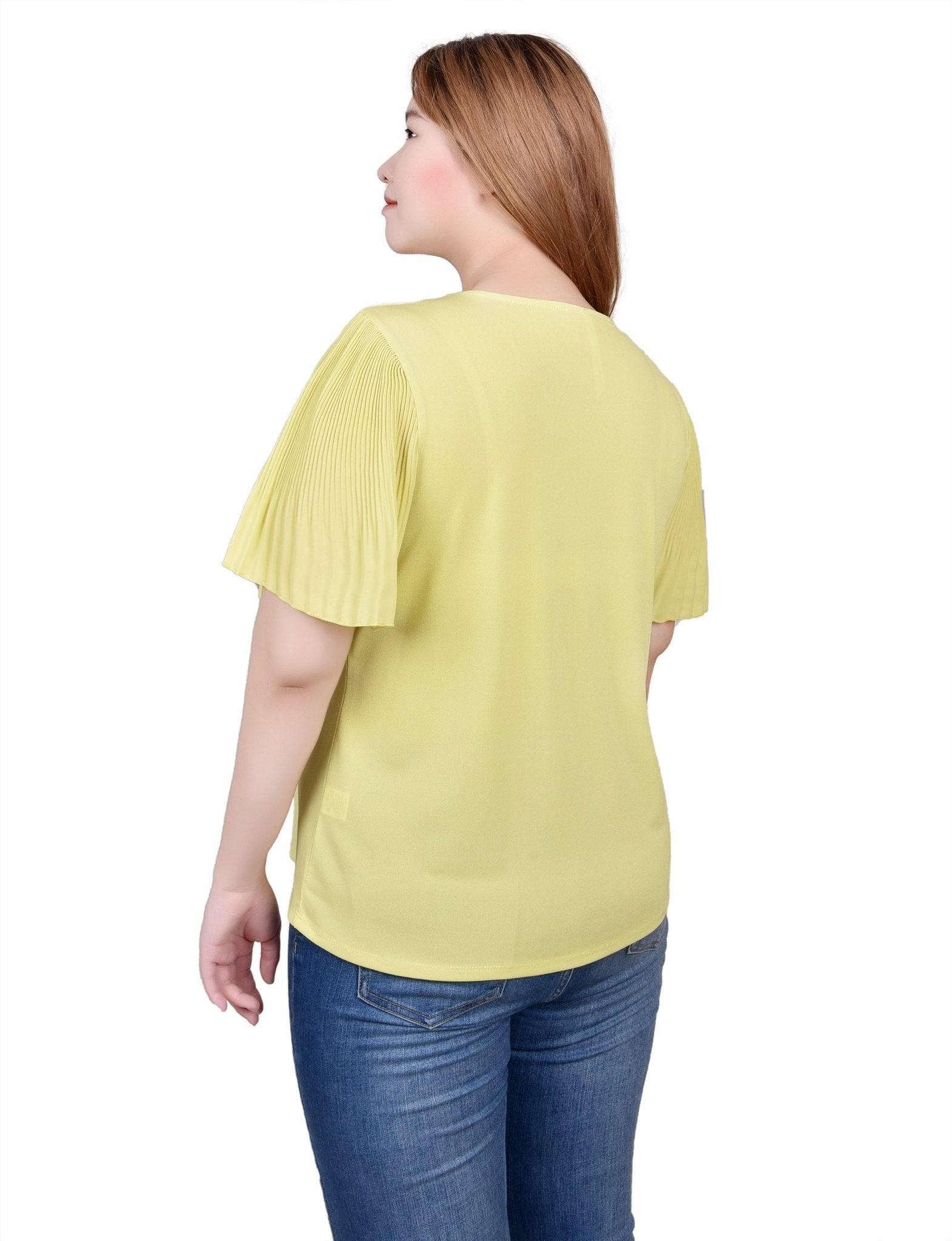 Pleated-Sleeve Top Product Image