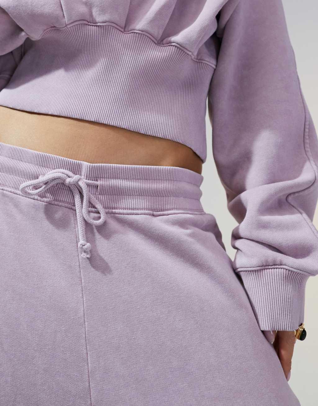 ASOS DESIGN oversized barrel leg sweatpants with seam detail in washed mauve - part of a set Product Image