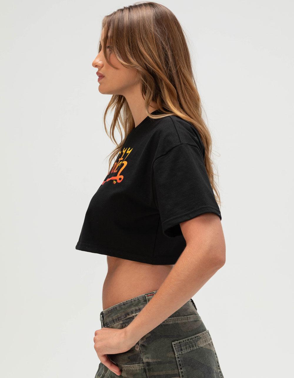 VON DUTCH Signature Womens Crop Tee - BLACK Product Image