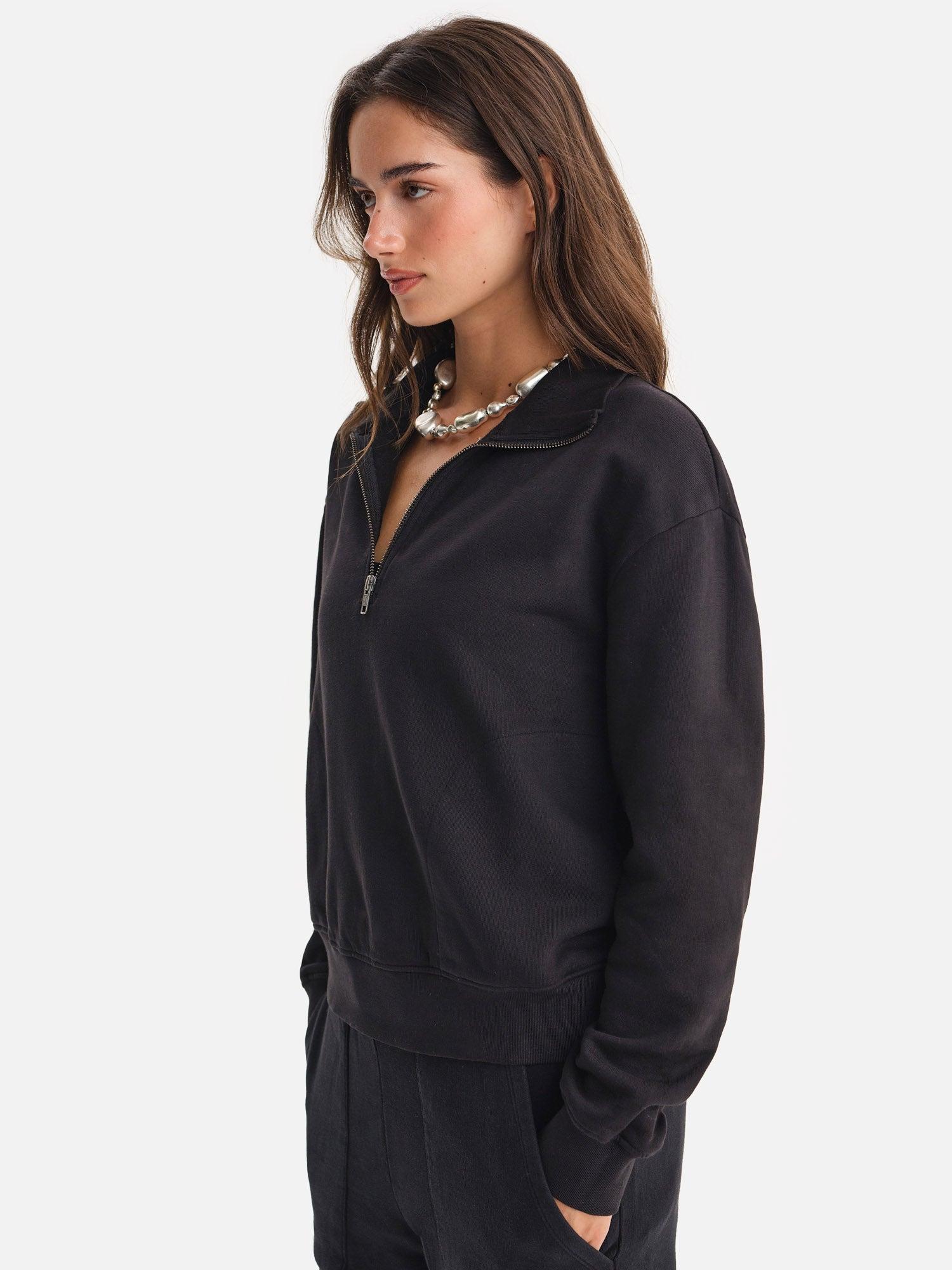Organic Fleece Quarter Zip Sweatshirt Female Product Image
