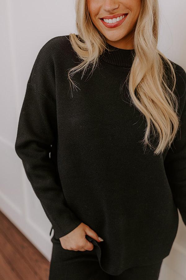 Small Town Bistro Knit Sweater in Black Product Image