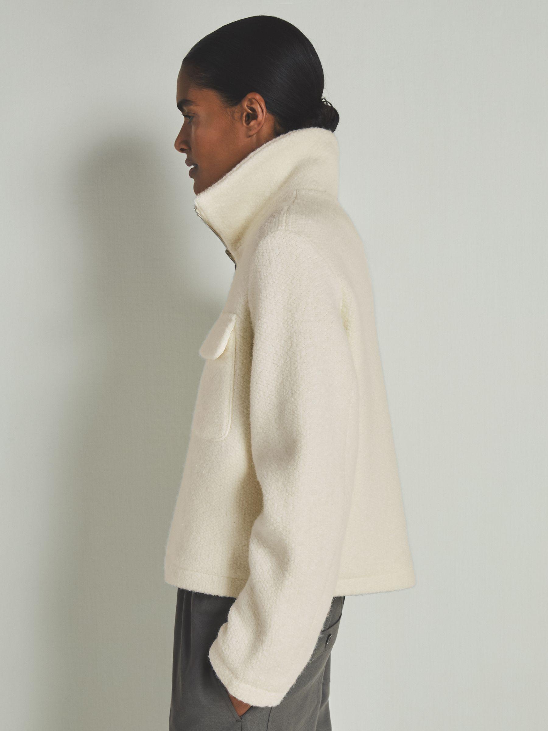 Reiss | Les 100 Ciels Textured Wool Jacket in Cream Product Image