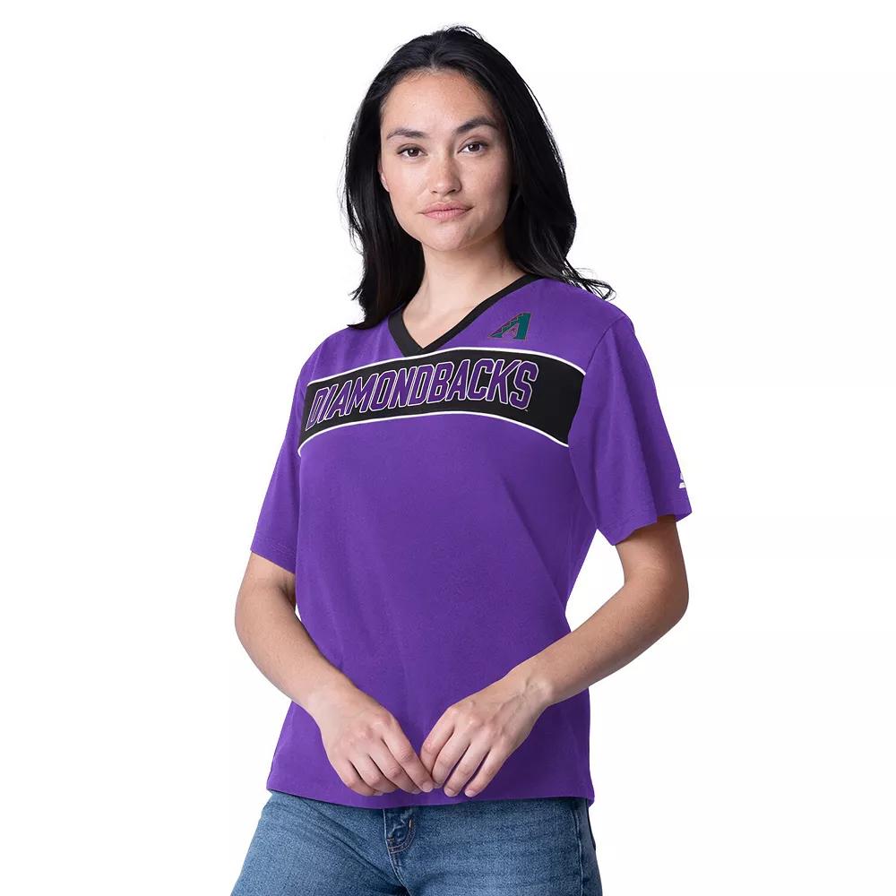 Women's Starter Purple Arizona Diamondbacks Game Day V-Neck T-Shirt, Size: Medium Product Image