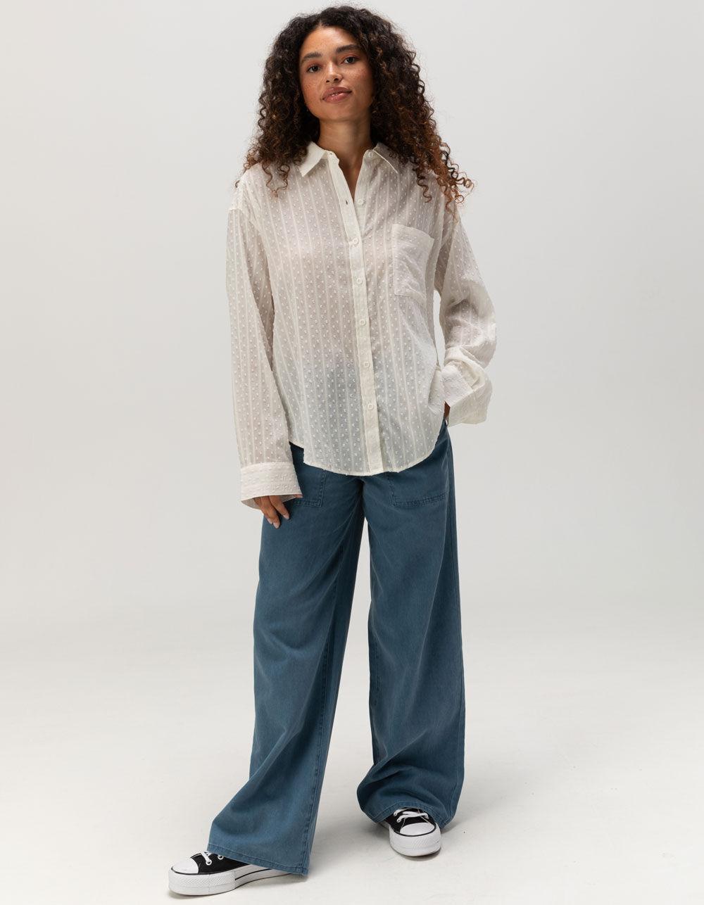 BRIXTON East Side Womens Button Up Shirt - WHITE Product Image