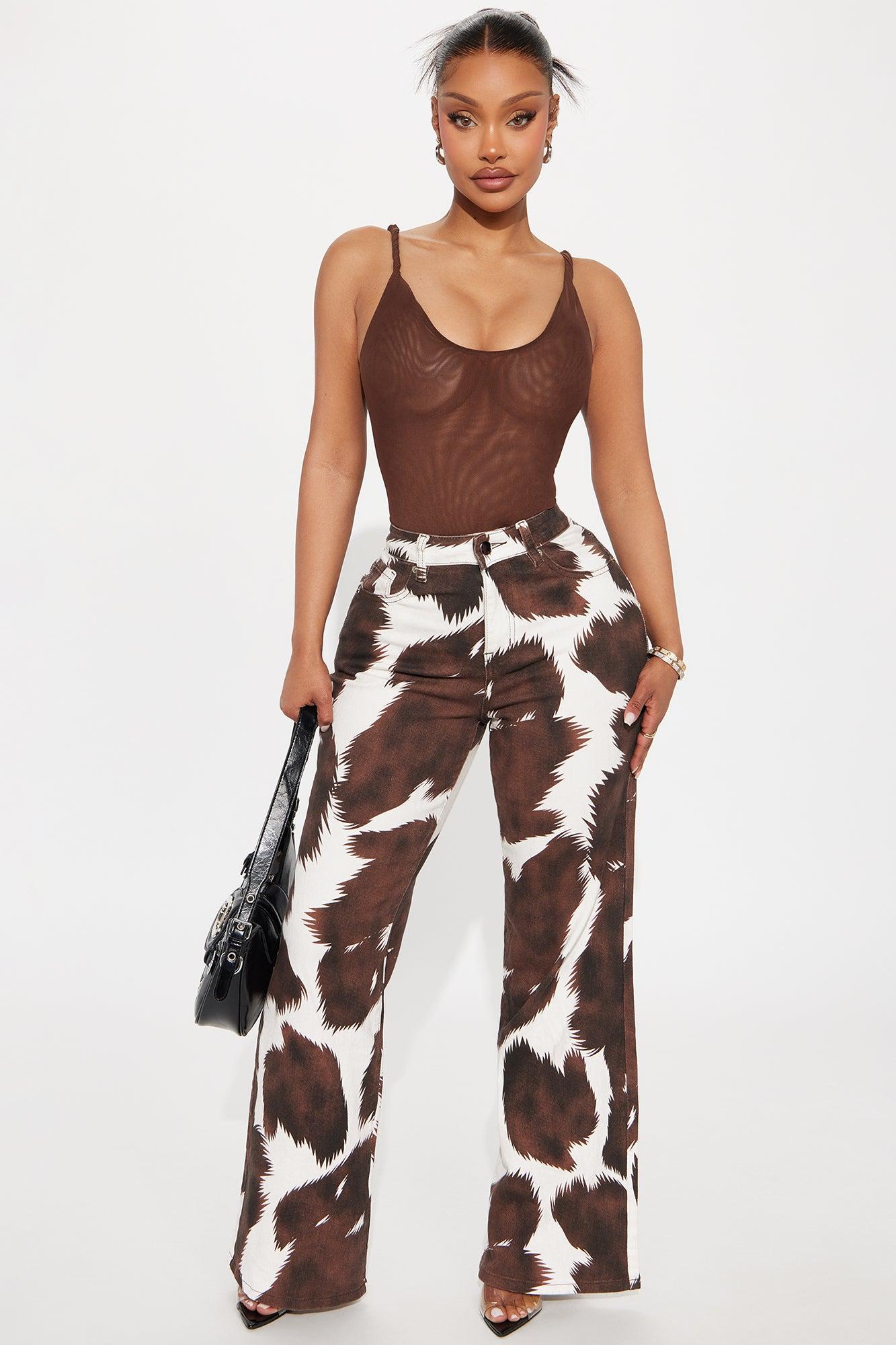 Twila Mesh Bodysuit - Brown Female Product Image