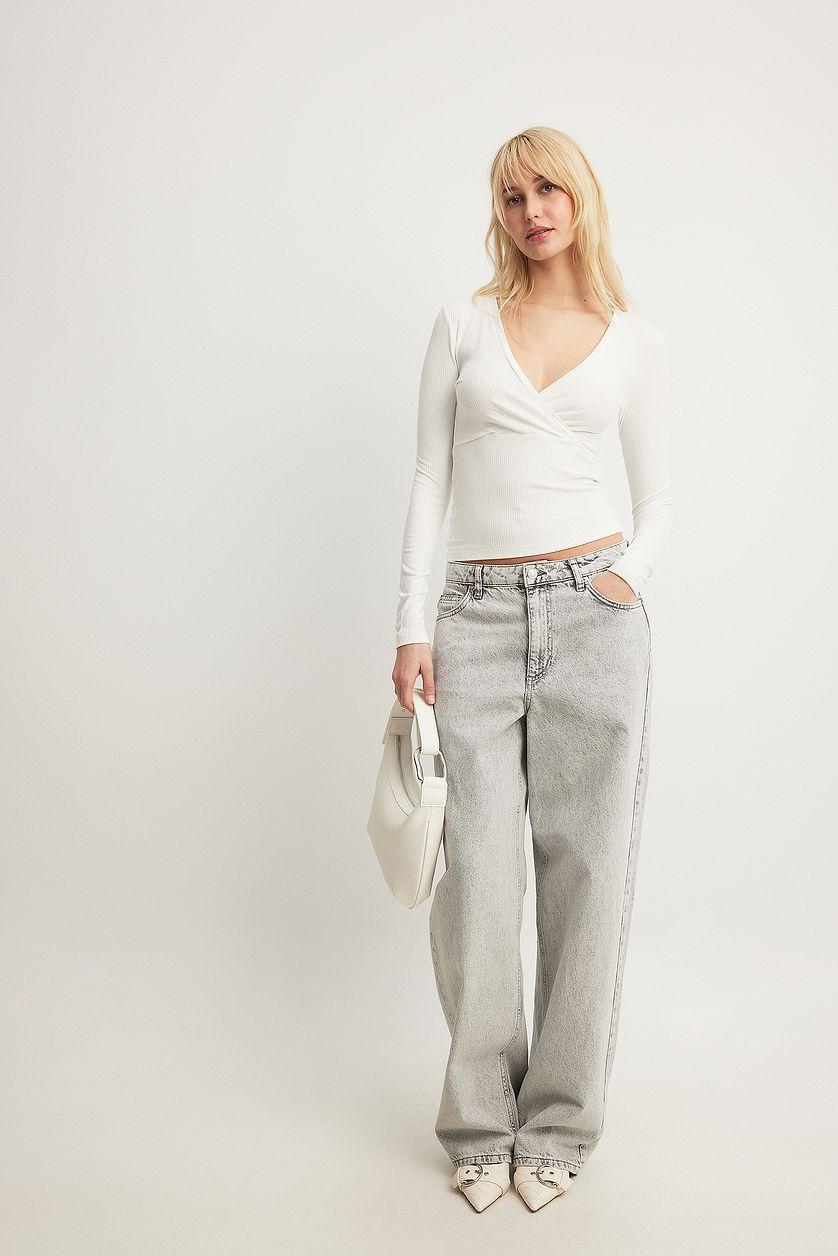 Overlap Ribbed Top Product Image