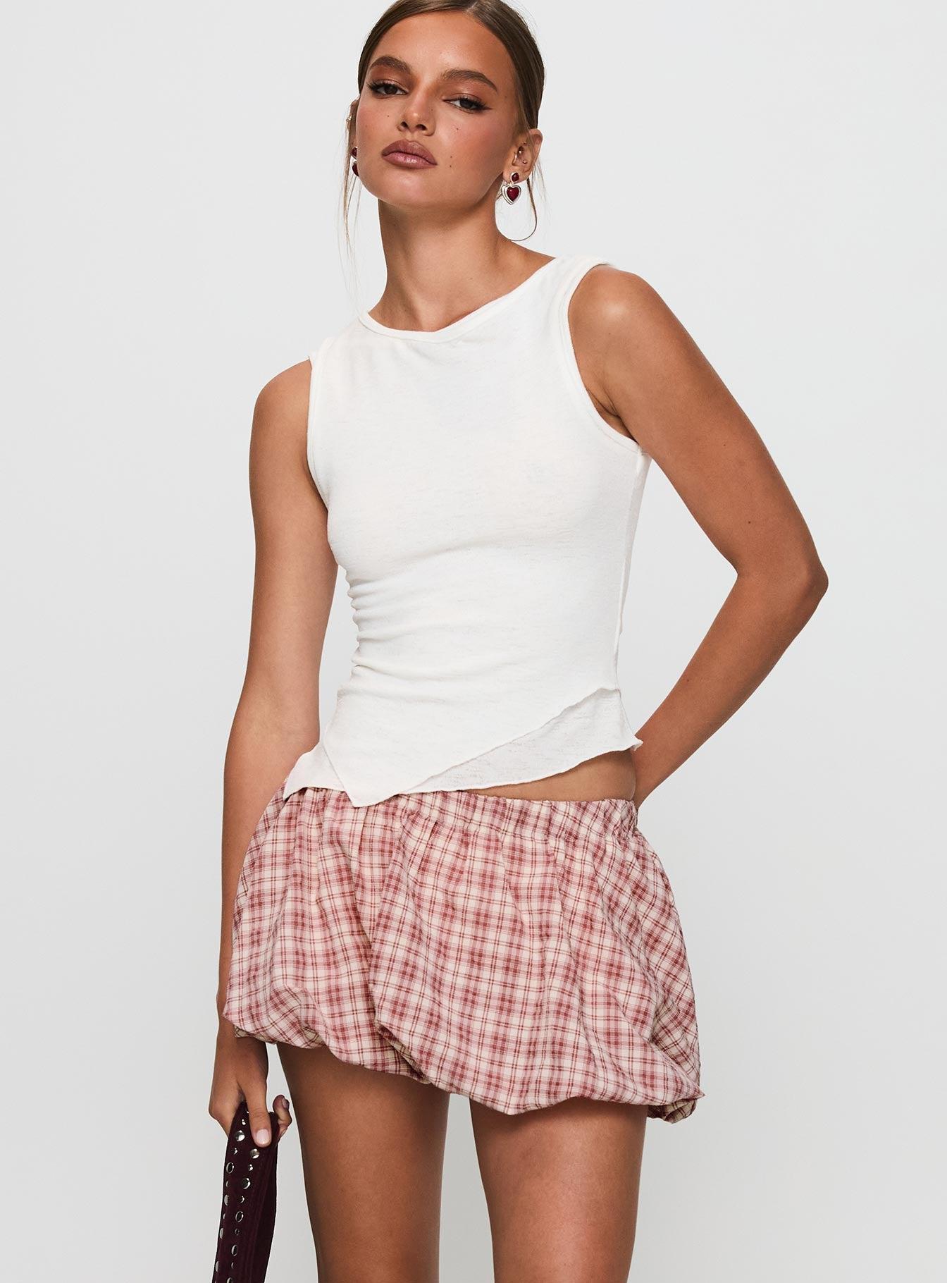 Cydnee Bubble Hem Mini Skort Red Multi Product Image