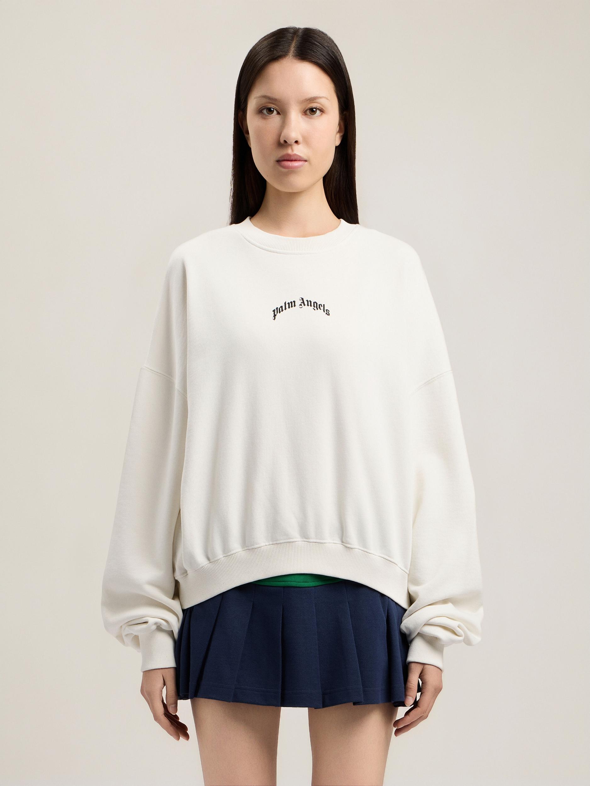 Curved Logo Loose Crop Sweatshirt Product Image