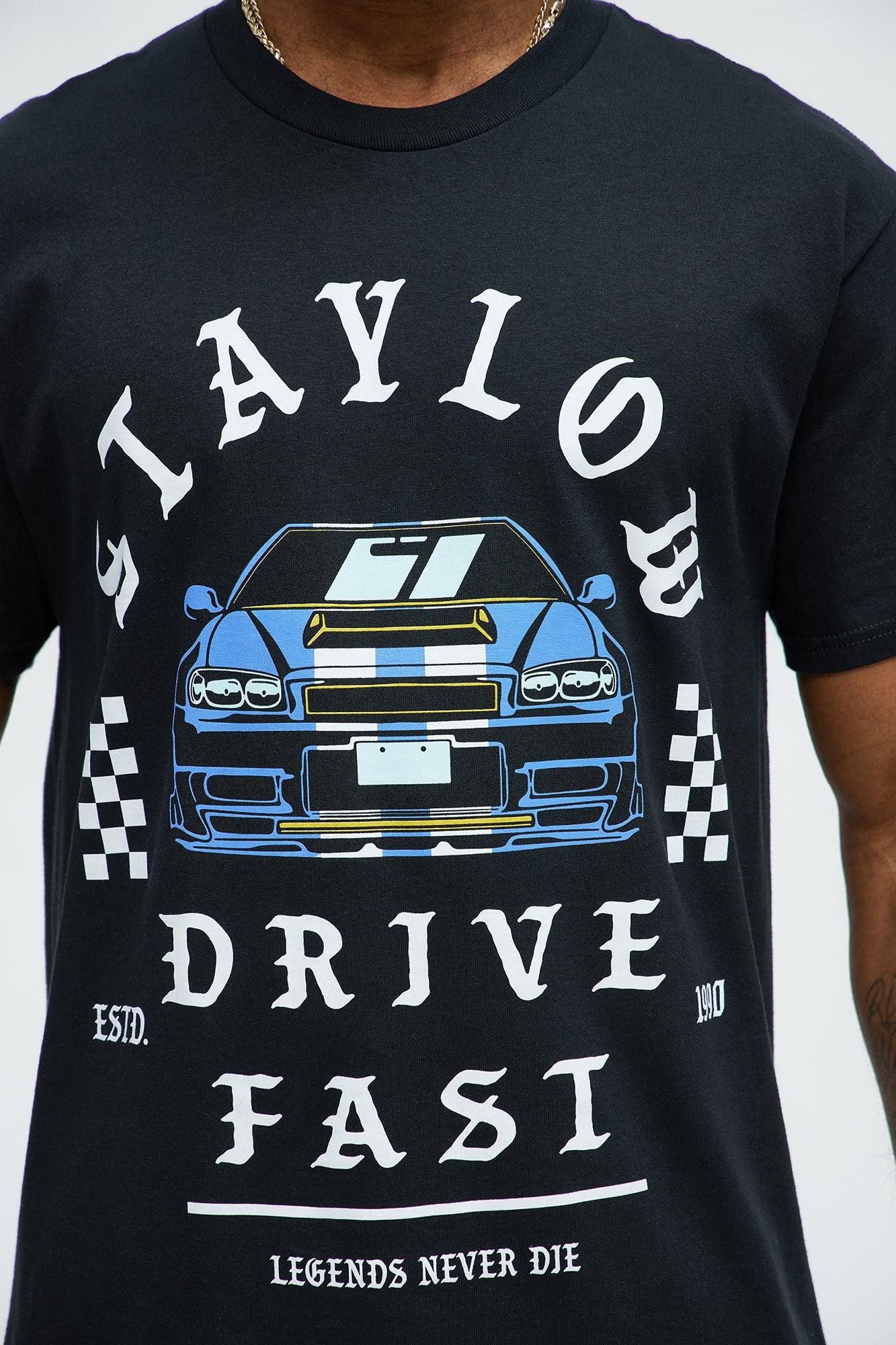Stay Low Drive Fast Short Sleeve Tee - Black Product Image