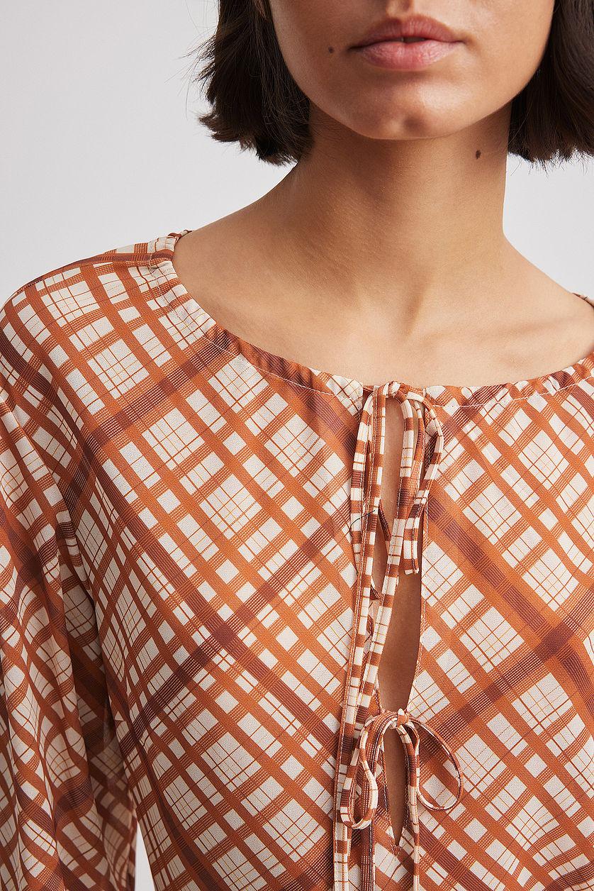 Checked Flowy Midi Dress Product Image