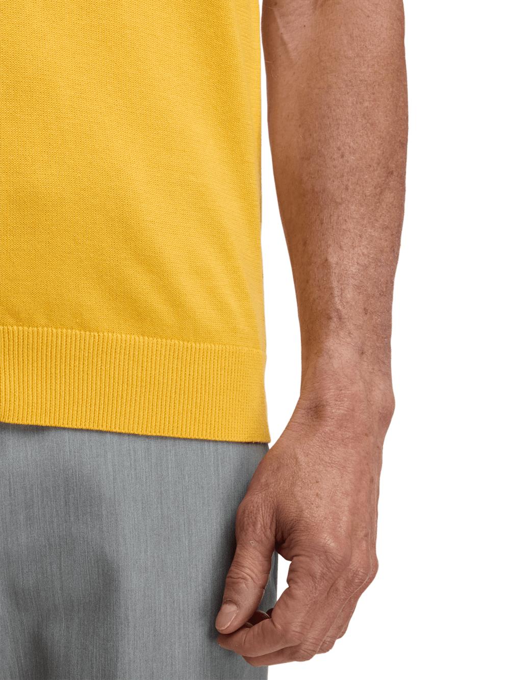 Cotton Full Zip Polo - Yellow Product Image