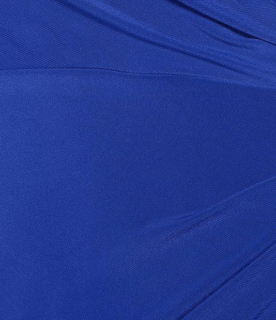 Marina Side Slit V-Neck Ruched Beaded Sleeve Dress Product Image