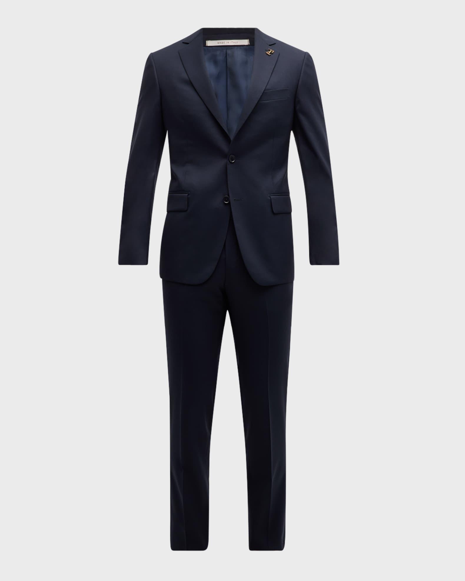 Men's Slim Wool Two-Piece Suit Product Image