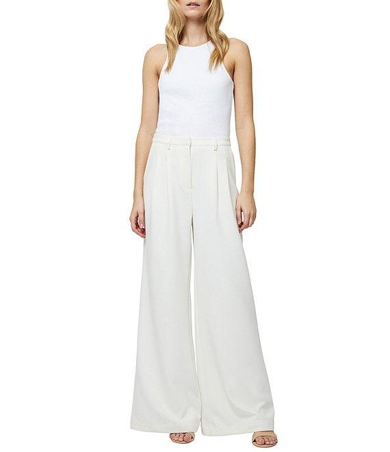 French Connection Azra Coordinating Twill High Waisted Wide Leg Pleated Trousers Product Image