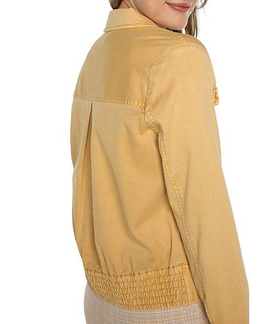 Liverpool Los Angeles Point Collar Long Sleeve Button Front Trucker Jacket Product Image