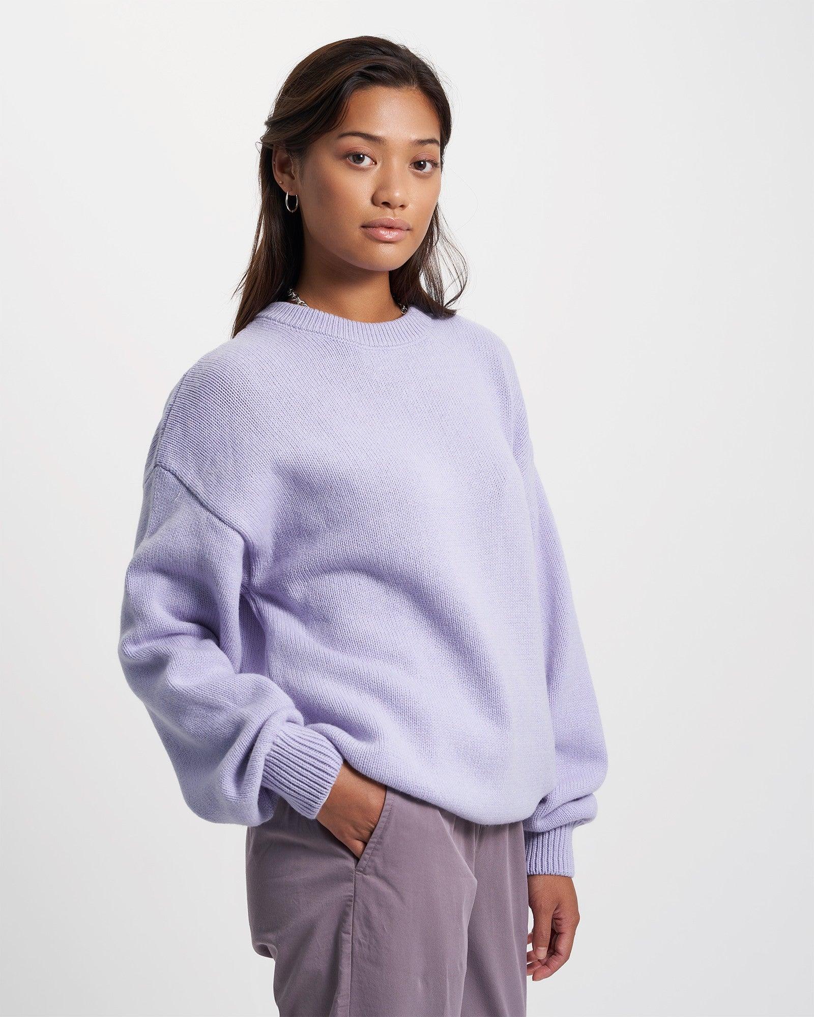 Oversized Merino Wool Crew - Magenta Blaze Product Image