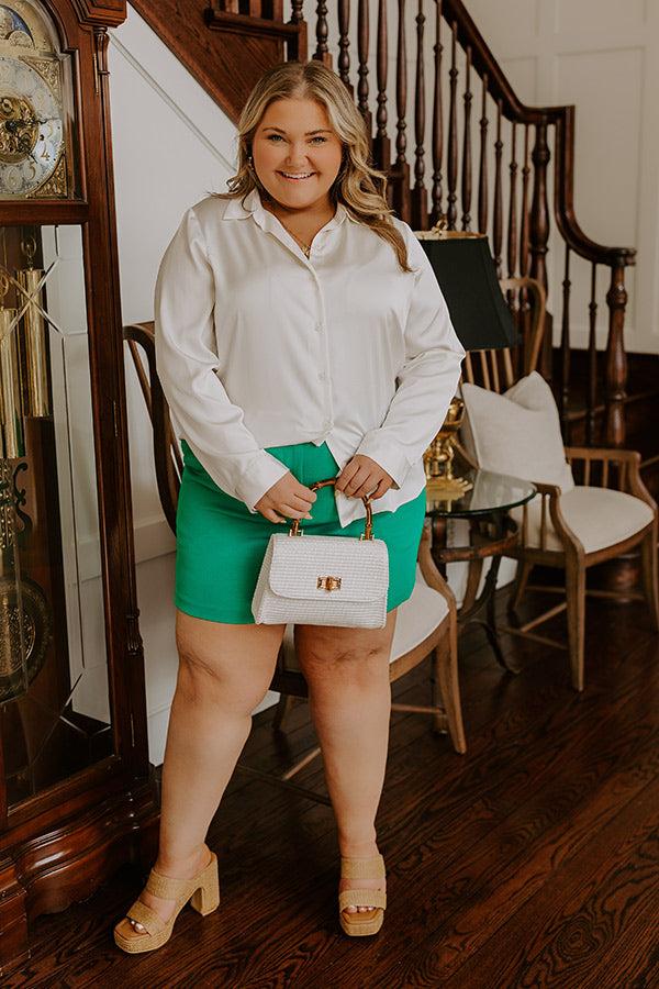 Ready To Remix High Waist Shorts In Green Curves Product Image