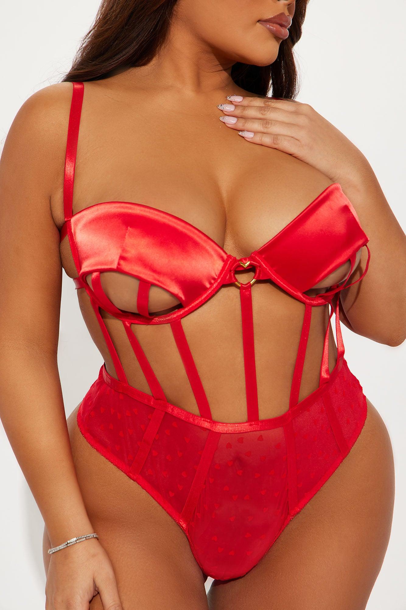 Clara Heart To Heart Mesh Teddy - Red Product Image