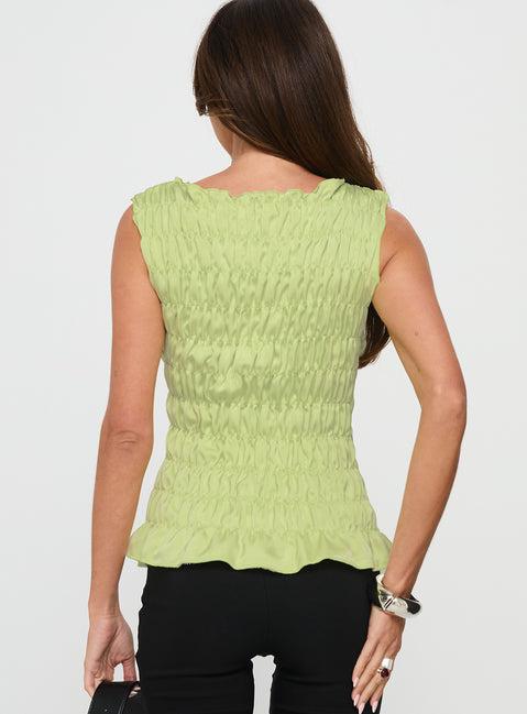 Elenir Shirred Top Green Product Image