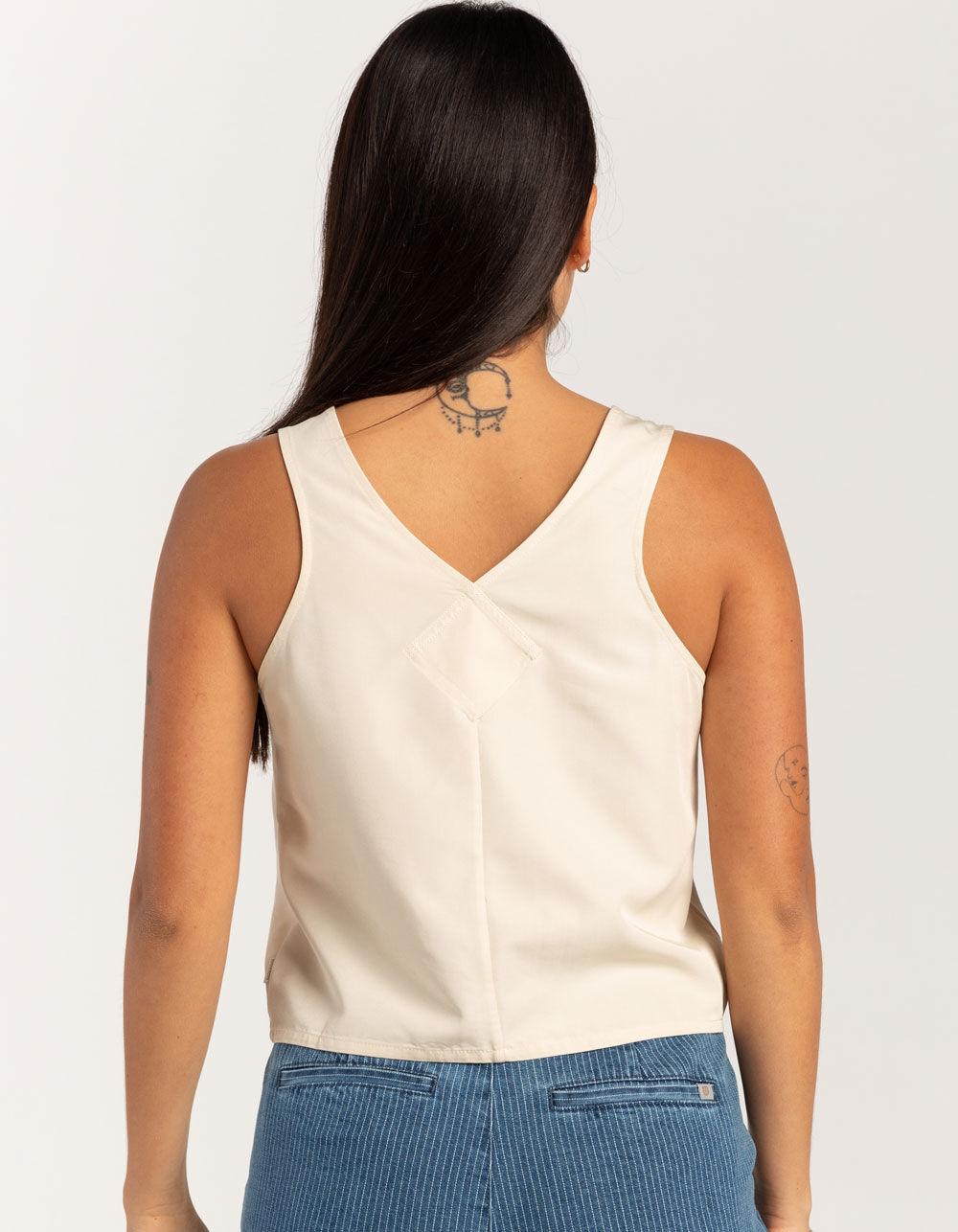 BRIXTON Polanco Womens Button Up Vest - OFF WHITE Product Image