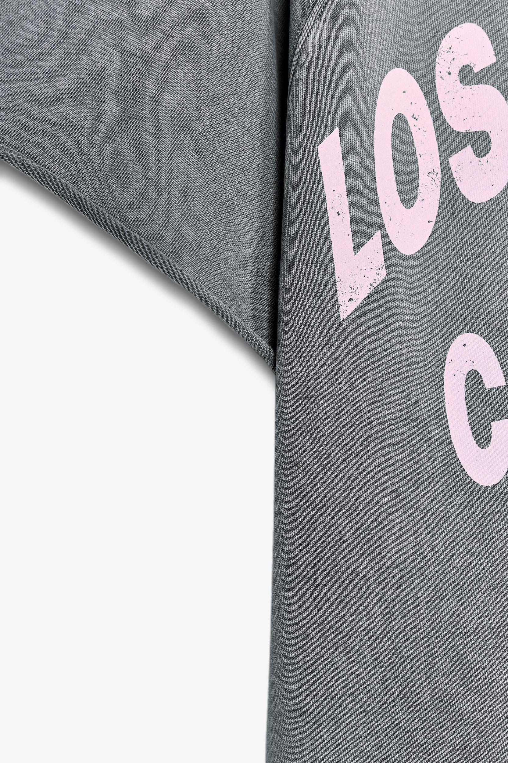 WASHED EFFECT TEXT PLUSH SWEATSHIRT Product Image