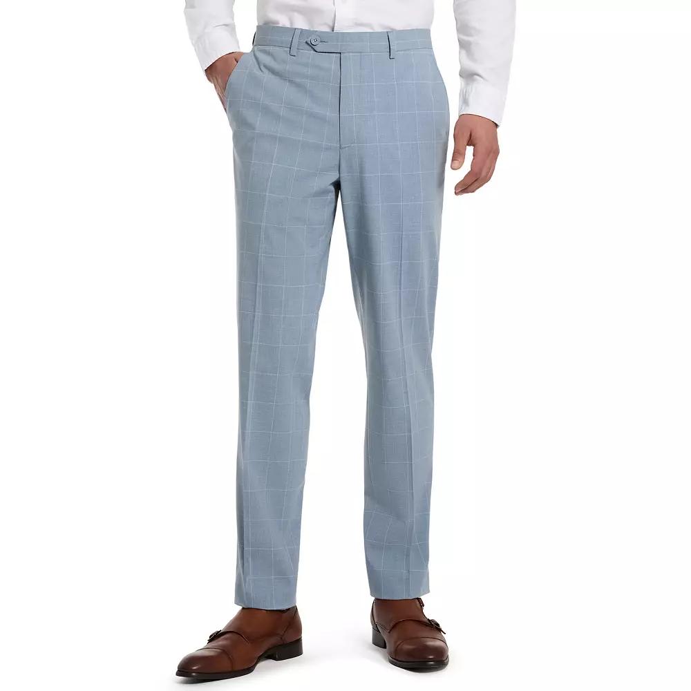 Men's Ben Sherman Slim Stretch Suit Pants, Size: 33X32, Light Blue Windowpane Product Image