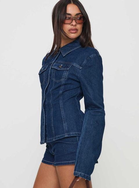 Rider Jacket Blue Denim Product Image