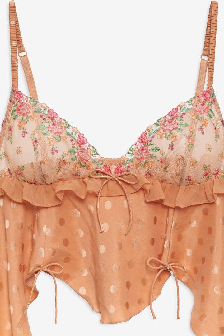 Glimmer Rosebud Thong Panty — Terracotta Product Image