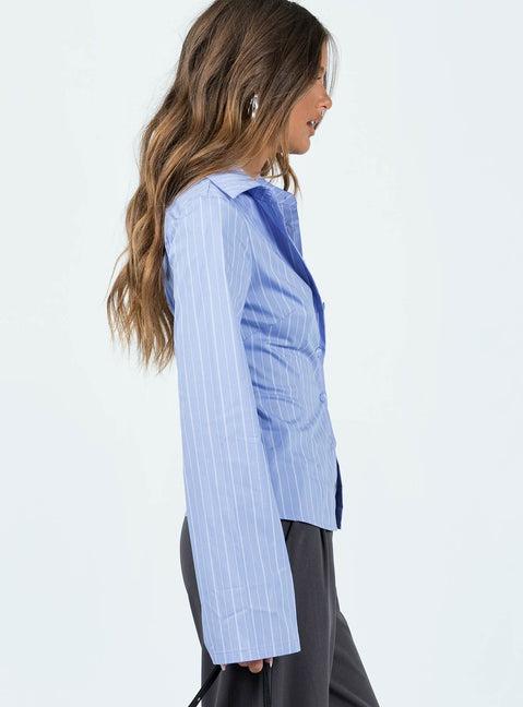 Anni Pinstripe Shirt Blue Product Image