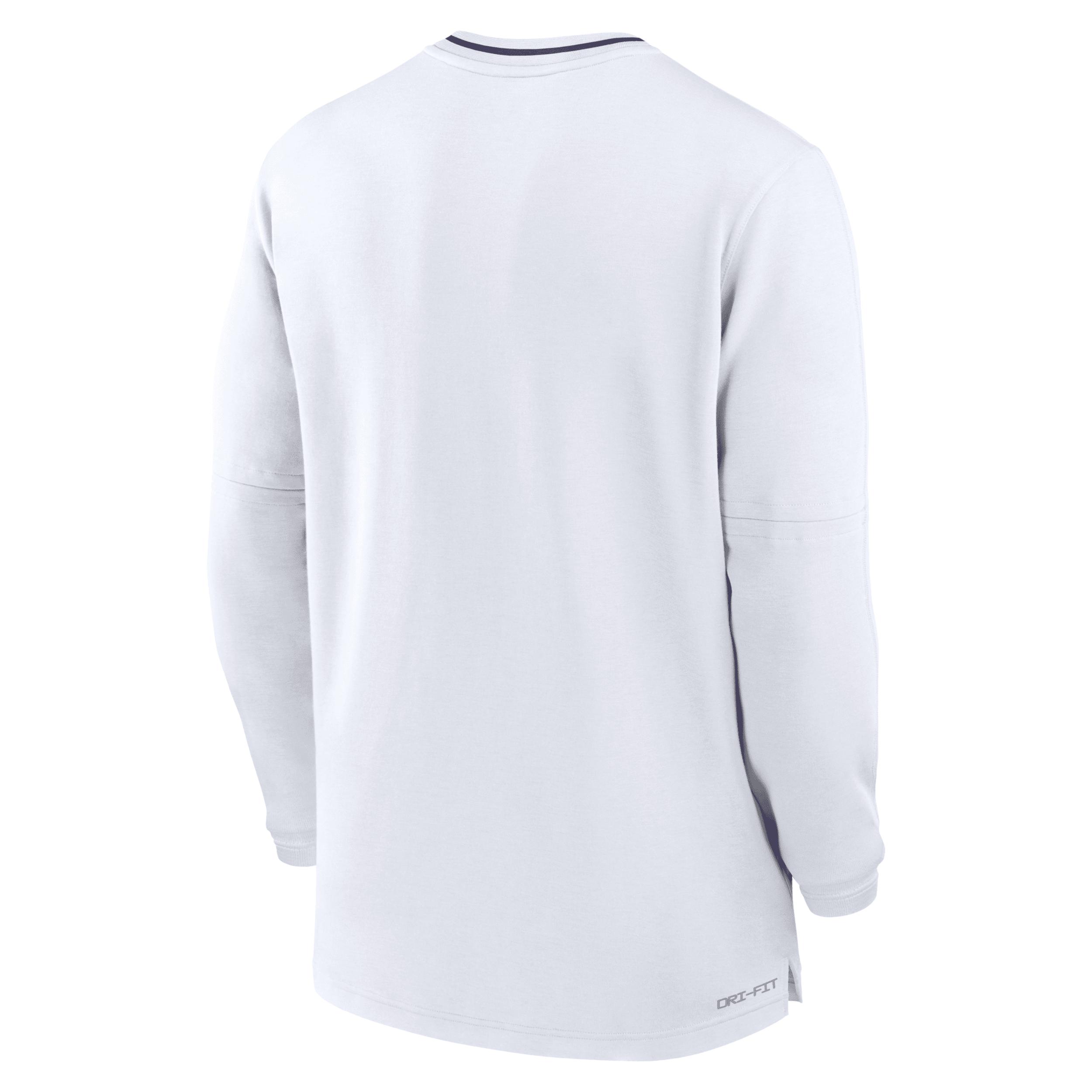 Men's Nike White LSU Tigers 2024 Sideline Coach Performance Half-Zip Long Sleeve Top,  Product Image