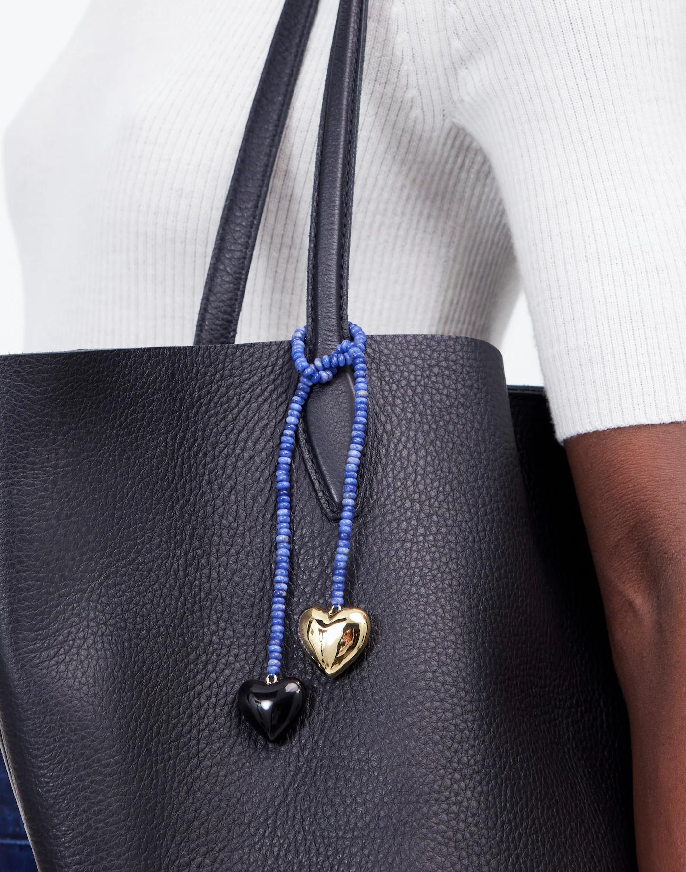 Double Heart Beaded Bag Charm Product Image