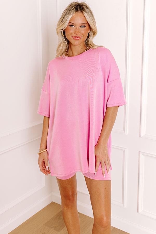 Sweet Serenity Oversized Tee in Pink Product Image