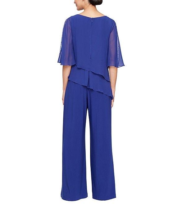 Ignite Evenings Scoop Neck Double Tier Overlay Jumpsuit Product Image