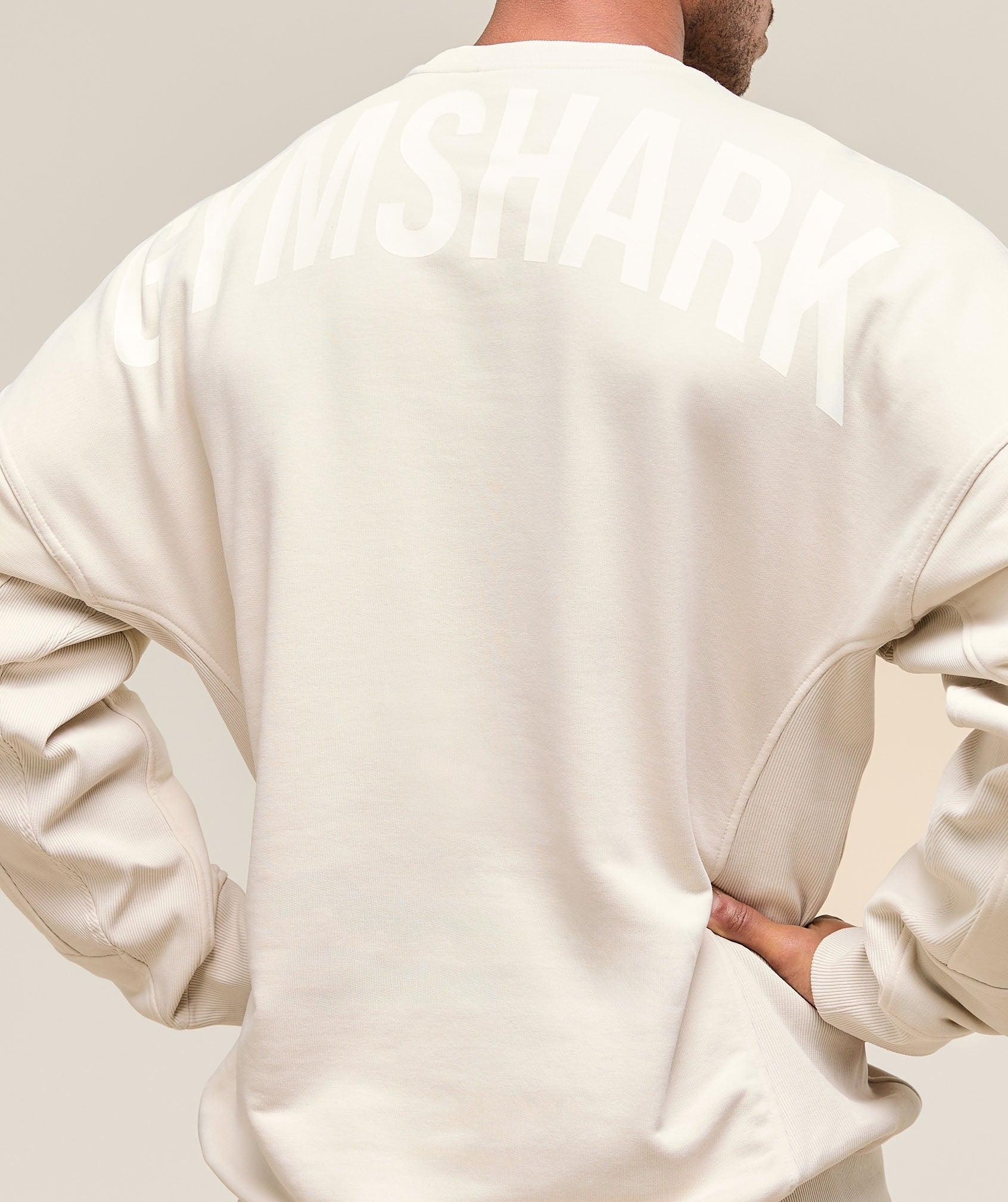 Gymshark Power Crew - Oat White Male Product Image