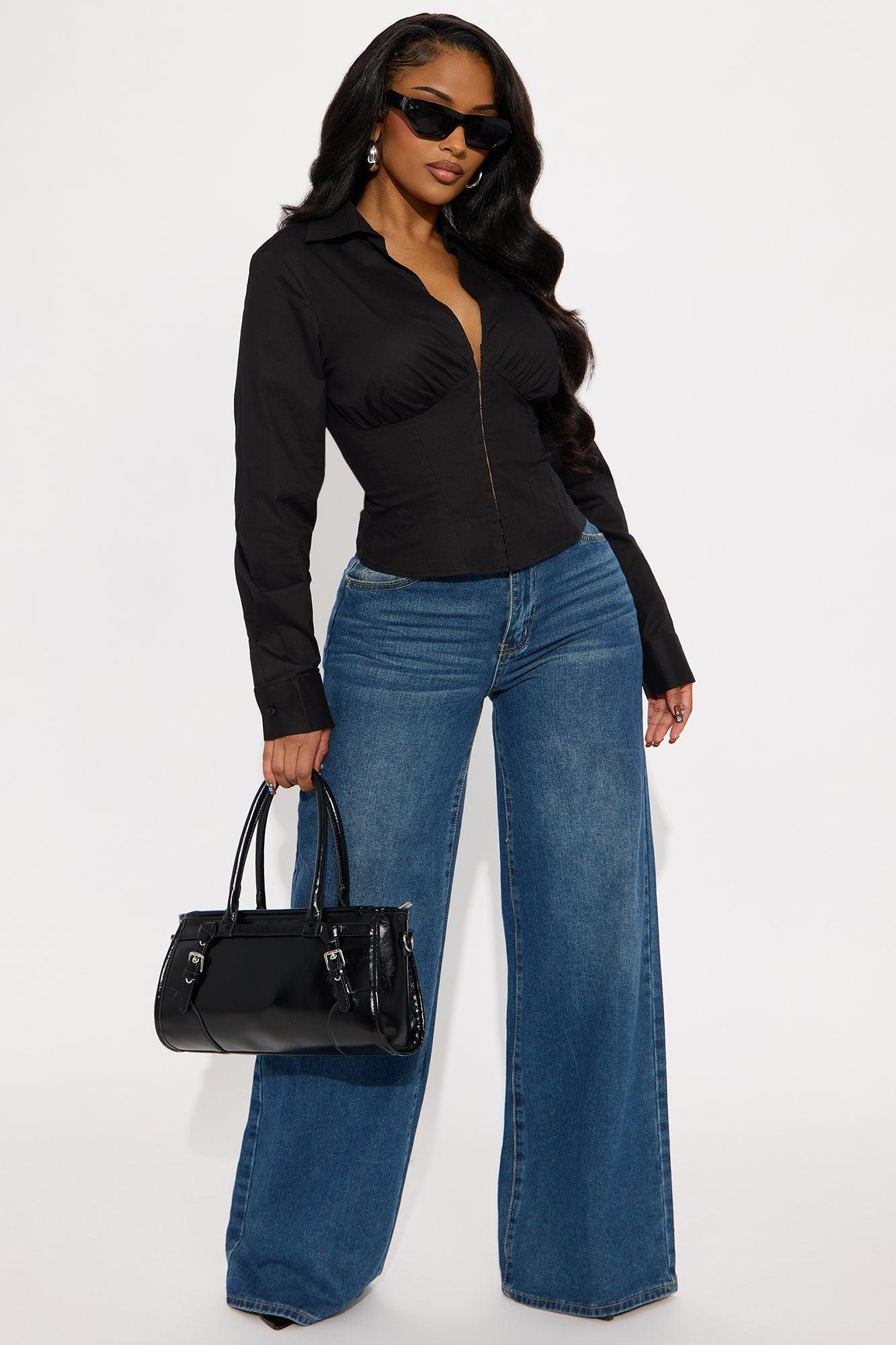 Quinn Poplin Top - Black Female Product Image