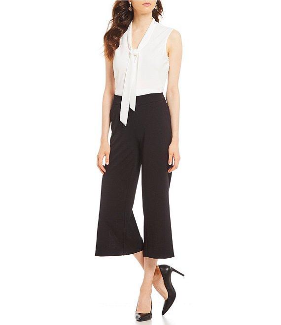Kasper Tie V-Neck Sleeveless Crepe de Chine Top Product Image