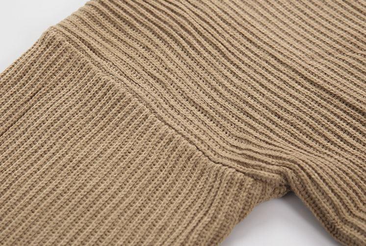 RT No. 4391 LIGHT BROWN KNITTED V-NECK CARDIGAN Product Image