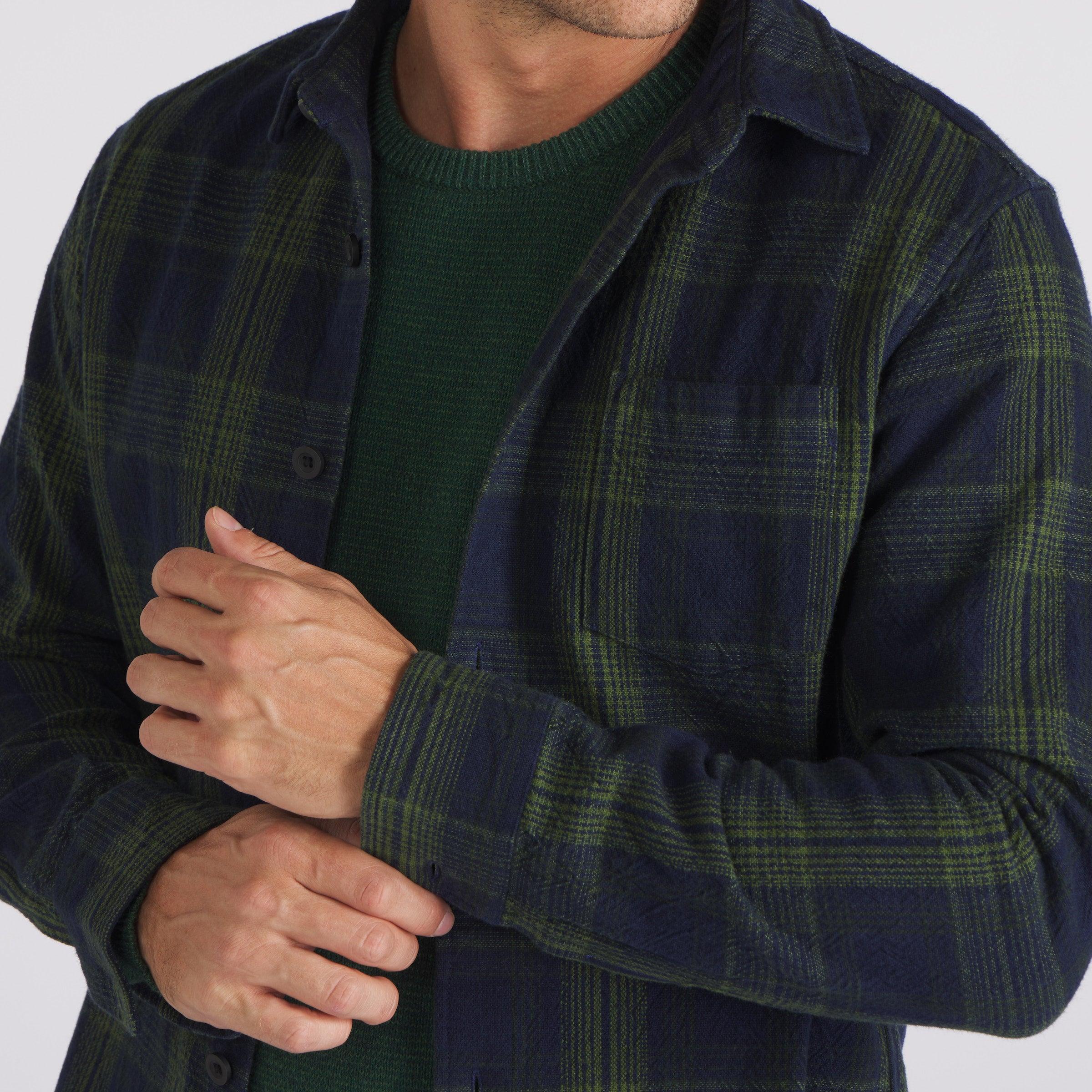Heavy Casement Flannel Shirt - Navy Green (Final Sale)* Product Image