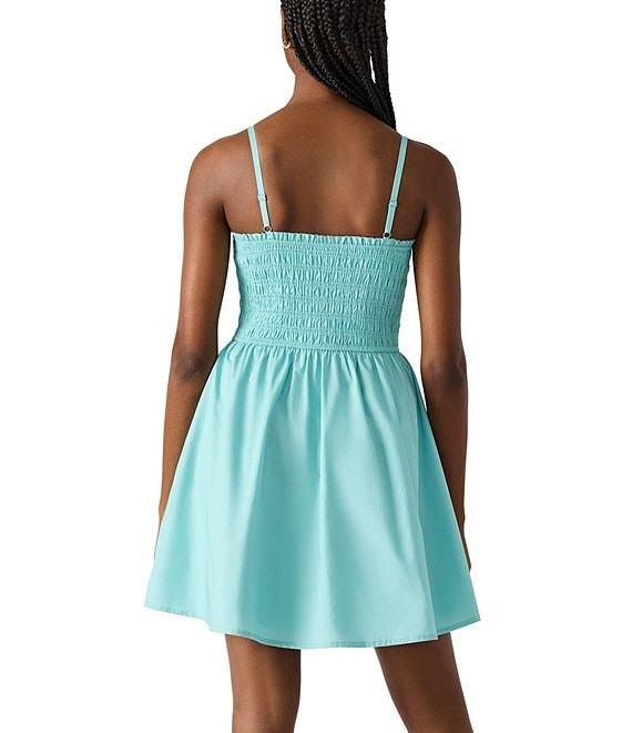 Steve Madden Lotty Square Neck Smocked Mini Dress Product Image