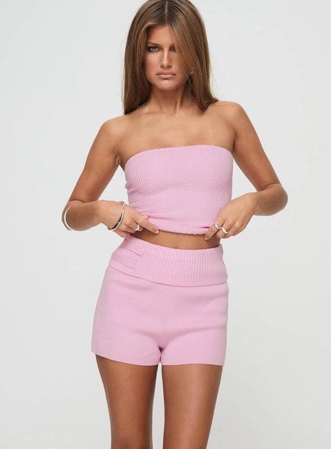 Jhett Knit Shorts Pink Product Image